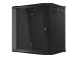 Lanberg Wall-Mounted Rack 19 12U 600X450mm black (glass door)