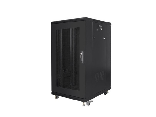 Lanberg Standing cabinet 19 inches 22U 600x800 perforated door, black