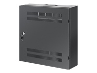 INTELLINET Low-Profile 19inch Wall Mount Cabinet with 4U Horizontal and 2U Vertical Rails 170mm 6.7 in depth Black RAL7021