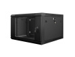 Lanberg wall-mounted installation rack cabinet 19'' 6U 600x600mm black (glass door)
