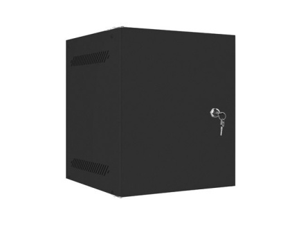 WALL-HUNG RACK CABINET 10'' 6U 280X310 BLACK LANBERG METAL DOOR (FLAT PACK)