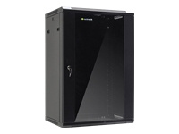 NETRACK 019-180-645-022 Netrack wall/hanging cabinet 19,18U/450 mm,glass door,Черный,remov. side pan.