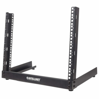 Intellinet 19'' Network Rack - Open Frame (Desktop), 8U, Black, Flatpack