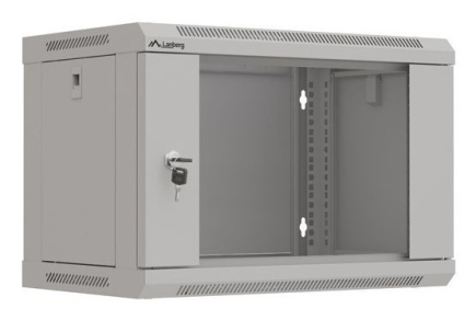 Rack mounting cabinet 19'' 6U 540x350 grey with glass door Lanberg (Flat Pack)