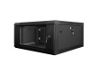 Lanberg wall-mounted installation rack cabinet 19'' 4U 600x600mm Black (glass door)