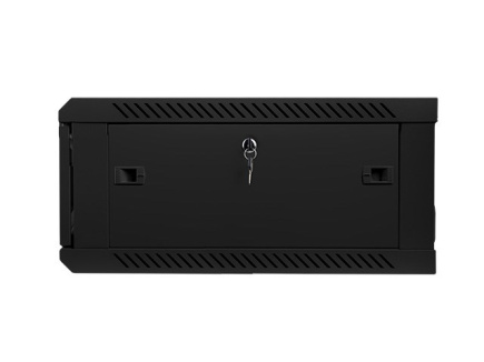 Lanberg wall-mounted installation rack cabinet 19'' 4U 600x600mm Black (glass door)