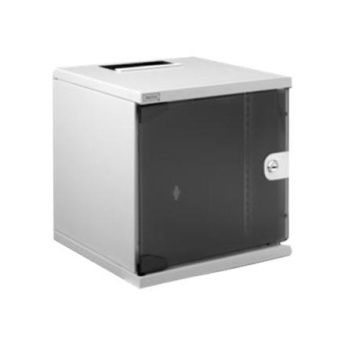 Digitus | 6U Wall Mounting Cabinet | DN-10-05U-1 | Grey | Safety class rating IP20; 200° door opening angle; Lockable safety-glass door; 254 mm (10'') profile rails mounted on the front side inside of the cabinet, galvanized; 254 mm (10'') profile rails