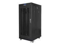 LANBERG free standing rack 19inch cabinet 27U 600x800 mesh door LCD flat pack Черный
