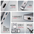 AXAGON HMC-STND USB hub 6in1 ALU stand for laptop