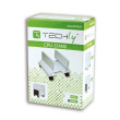 Techly PC housing on wheels, black