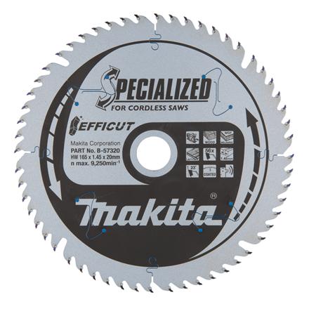 Makita | B-57320 TCT Saw for Wood/MDF/Laminate, 165x1.45x20mm