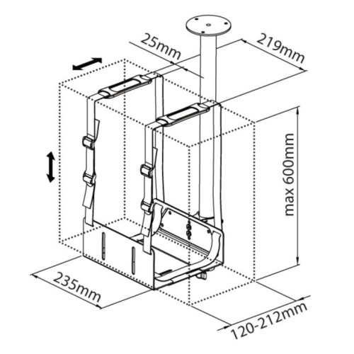 Techly ICA-CS 63 CPU holder Desk-mounted CPU holder Must