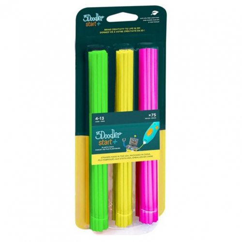 3Doodler Start 3DS-ECO-MIX4-75 3D printing material Compostable plastic Green, Pink, Yellow 1 g