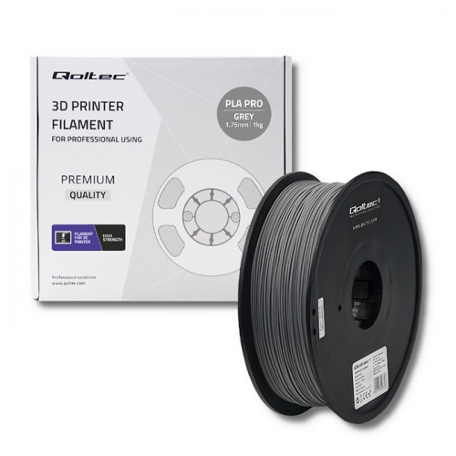 Qoltec Filament for 3D print PLA PRO, 1.75mm, Grey