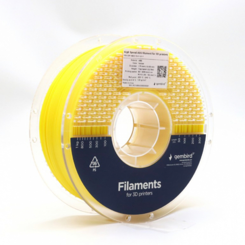 GEMBIRD High Speed ABS filament 1.75 mm 1kg Yellow