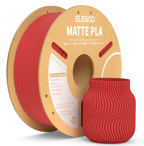 ELEGOO PLA MATTE Filament 1.75mm Colored 1KG - Ruby Red