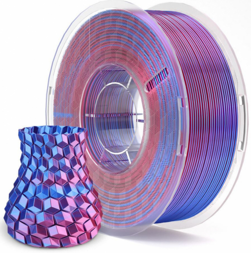 ELEGOO Silk PLA Filament 1.75mm Colored 1KG - Silk Blue Purple