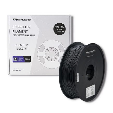 Qoltec Filament for 3D print ABS PRO, 1.75mm, Black