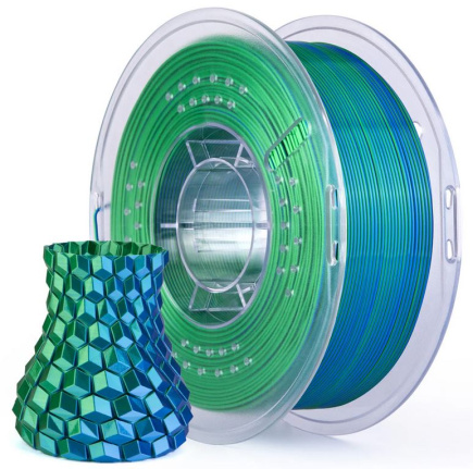 ELEGOO Silk PLA Filament 1.75mm Colored 1KG - Silk Blue Green