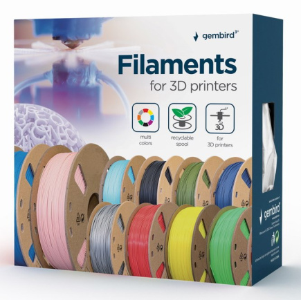 Gembird 3DP-PLA+1.75-02-BK 3D printing material Polylactic acid (PLA) Black 1 kg