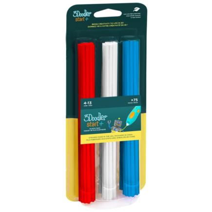3Doodler Start 3DS-ECO-MIX1-75 3D printing material Compostable plastic Blue, Red, Белый 1 g