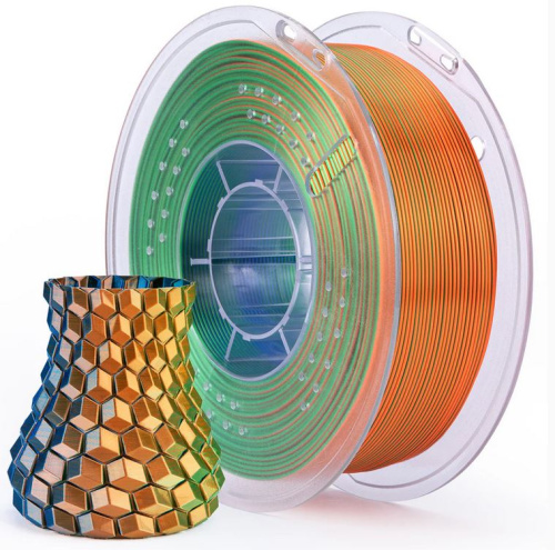 ELEGOO Silk PLA Filament 1.75mm Colored 1KG - Silk Blue Green Orange