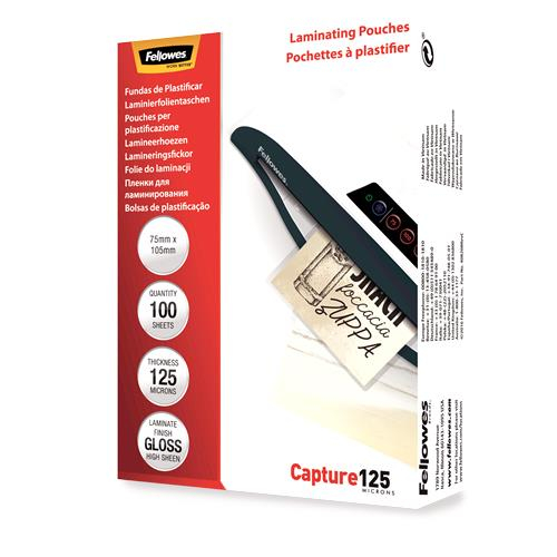 Fellowes Laminating Pouches Capture 125 micron - 111 x 154 mm A6