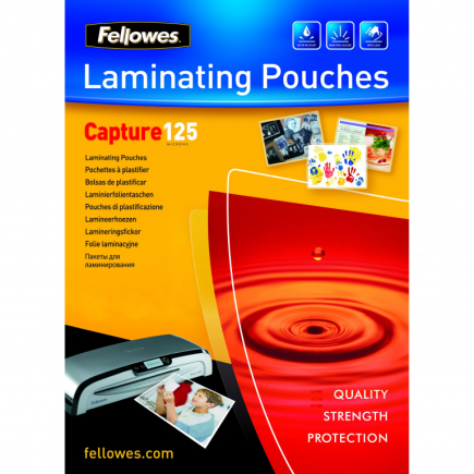 Fellowes Laminierfolie glänzend A6 125 Mikron 100er Pack