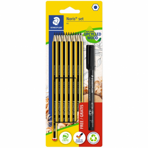 STAEDTLER Bleistifte Set Noris 100% PEFC + 1 Lumocolor retail
