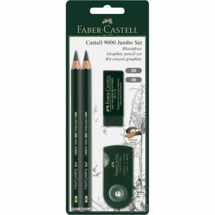 FABER-CASTELL Bleistift Castell 9000 Jumbo Set BK