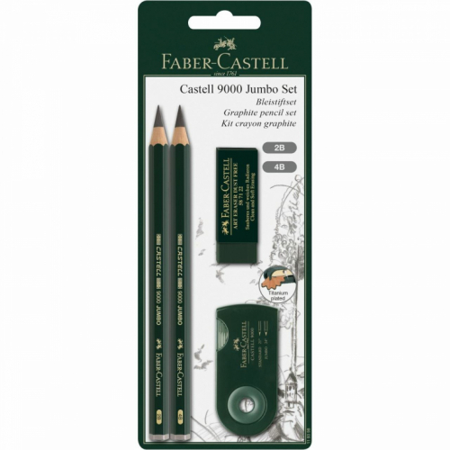 FABER-CASTELL Bleistift Castell 9000 Jumbo Set BK