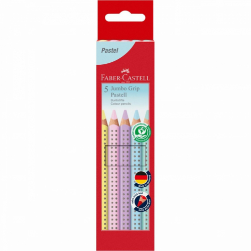 FABER-CASTELL Buntstift Jumbo Grip Pastell 5er-Etui