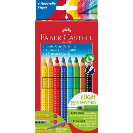 FABER-CASTELL Buntstift Jumbo Grip Promotionetui 8+1+1