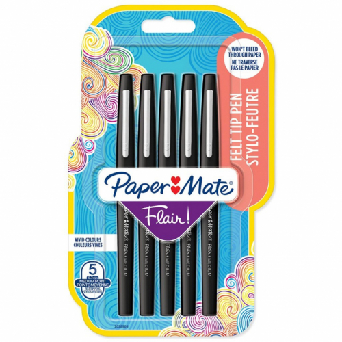 PAPER MATE Faserschreiber Flair B 5 Stk schwarz