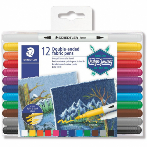 STAEDTLER Fasermaler D.spitze textil 12ST