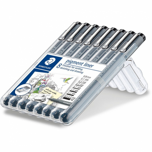 STAEDTLER pigment liner schwarz 8ST Box