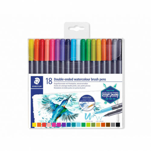 STAEDTLER Fasermaler Doppelspitze wasserverm.18ST