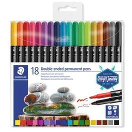 STAEDTLER Doppelfasermaler permanent div. Farben 18-teilig retail