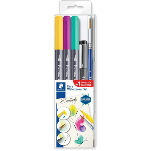 STAEDTLER Wassermalset Schmetterling(3Pinselmarkern. 1Pigmen