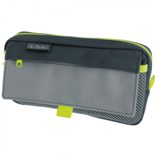 Herlitz Faulenzer + 2 Außentasch. grey/neon
