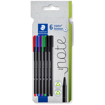 STAEDTLER Fineliner triplus rPP. 6 Stück