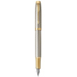 PARKER Füller IM Premium Warm Silver F Blau Geschenkbox