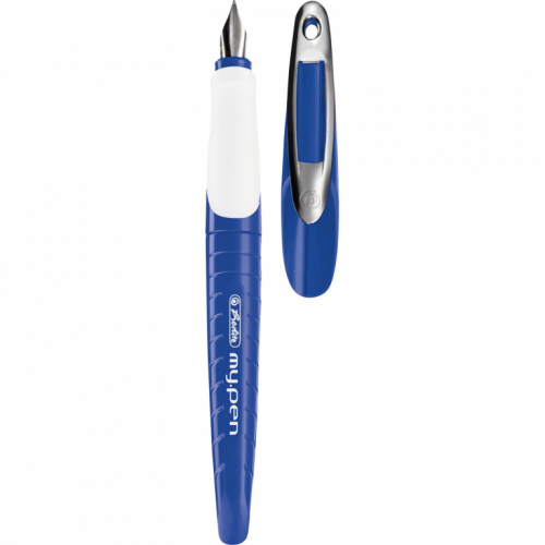 Herlitz Schulfüllhalter my.pen M-Feder blau/weiß+C106