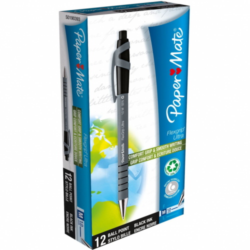PAPER MATE Kugelschreiber Flexgrip Ultra RT M Schwarz 12Stk