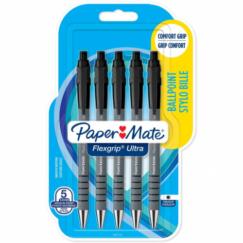 PAPER MATE Kugelschreiber Flexgrip Ultra RT M 5 Stk. schwarz