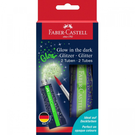 FABER-CASTELL Glitzer Glow in the dark 2x12 ml