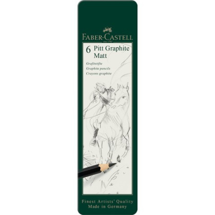 FABER-CASTELL Bleistift Pitt Graphite Matt 6er Etui