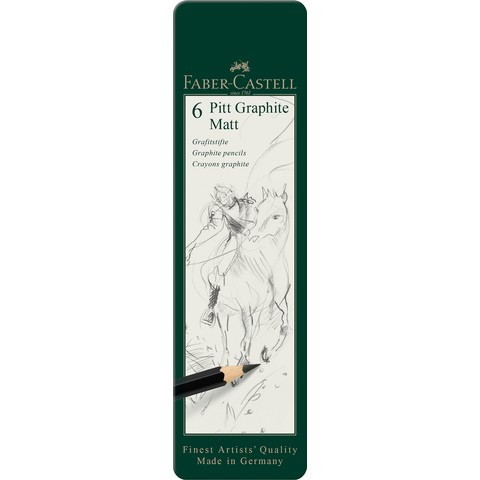 FABER-CASTELL Bleistift Pitt Graphite Matt 6er Etui