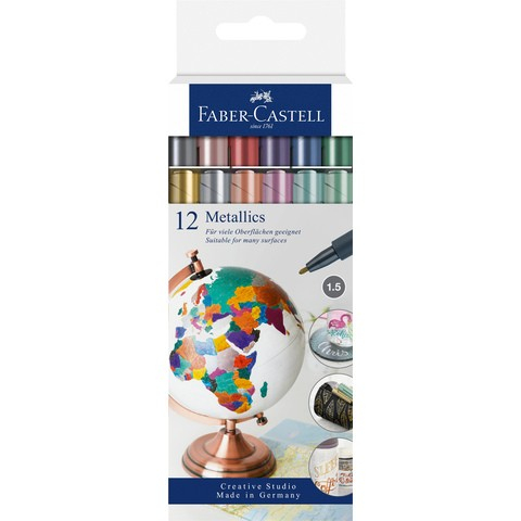 FABER-CASTELL Marker Metallics 12er Kartonetui