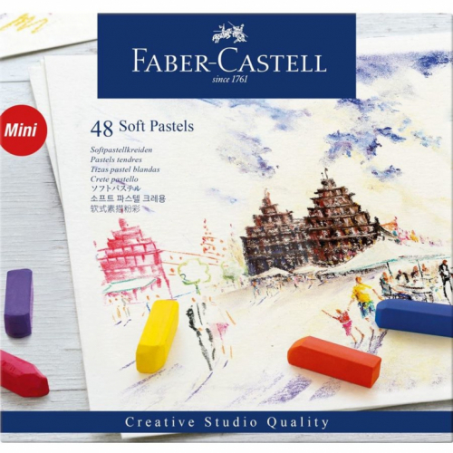 FABER-CASTELL Softpastellkreiden Mini 48er Kartonetui 3 Stk